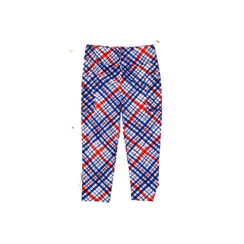 NEW JULIA ROSE women's betsy patriotic capri leggings in blue